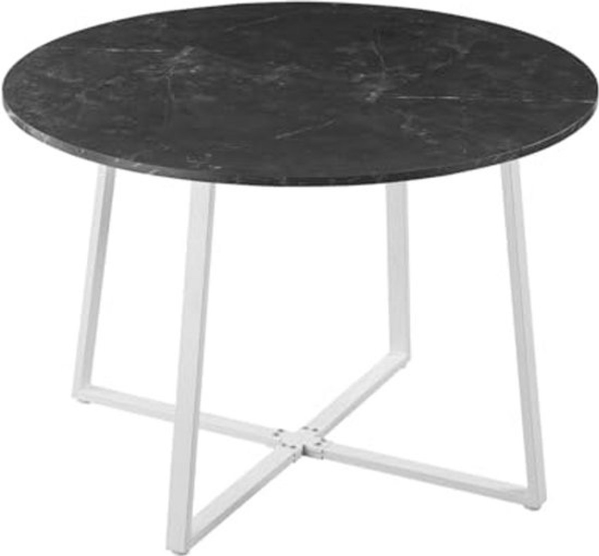 Ronde Eettafel 110x110 cm - Houten Eetkamertafel in Marmerlook, Geschikt voor Eetkamer en Keuken