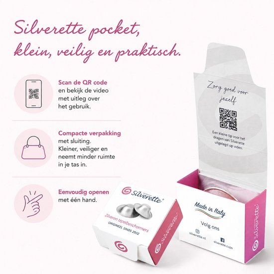 Silverette - zilveren tepelkapjes - maat REGULAR - 925 Zilver - tepelbescherming - nursing cups van Silverette® — afbeelding 5