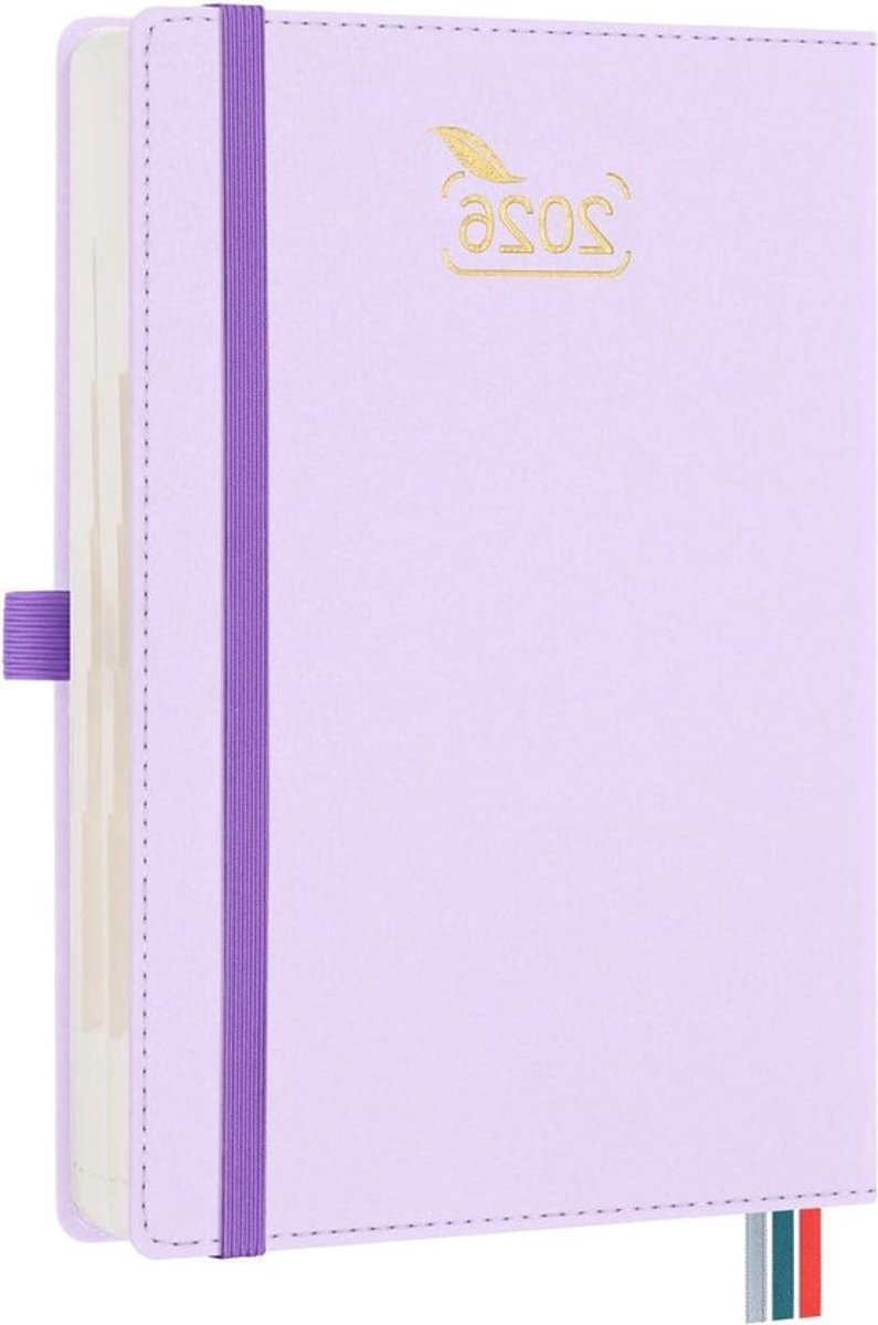 Dagelijkse Planner A5 - Agenda 2026 - Afspraken Plannen - 1 Dag Per Pagina - 21.5 x 15.5 cm - Lila