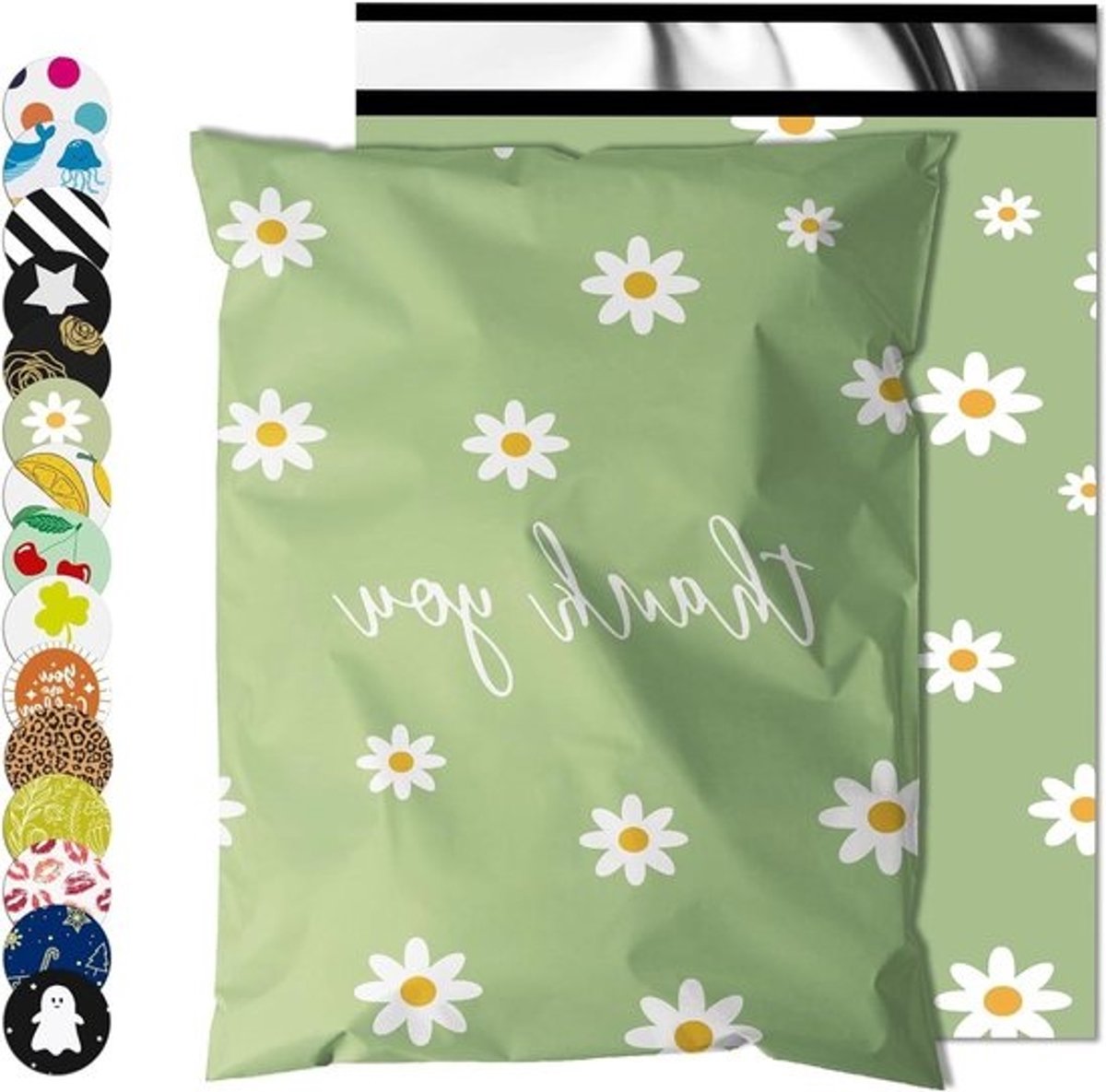 Verzendzakken Bedrukt - Poly Mailers Verpakkingseenveloppen - Kleding Verzenden - Waterdicht en Scheurvast - 25 x 33 cm - Chrysant