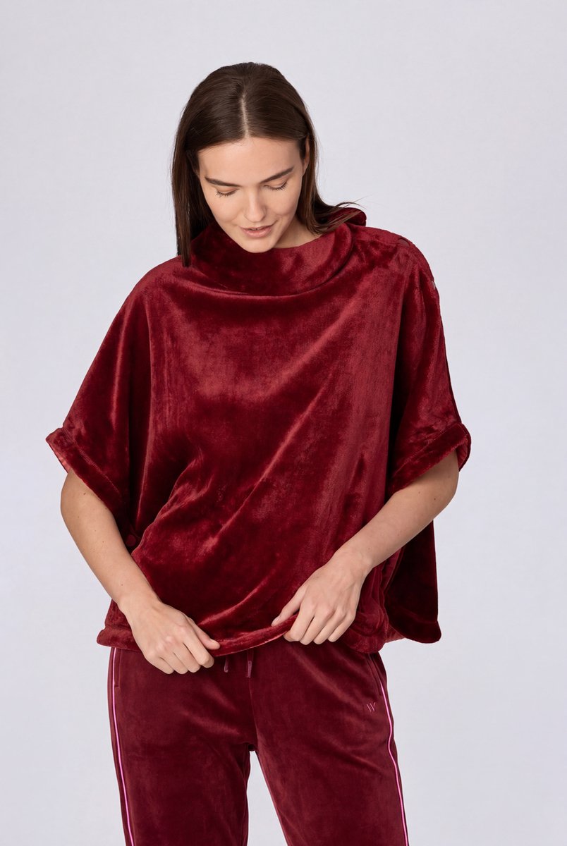 Woody Dames poncho bordeaux - maat XS/S