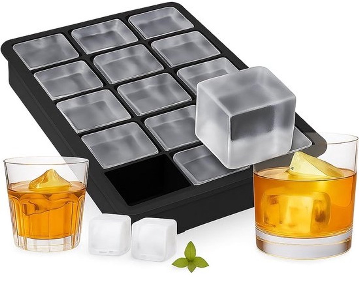 IJsblokjesvorm Set - Vormen voor IJs - Drankjes Koelen - BPA-vrij Siliconen - 10 Stuks - Zwart