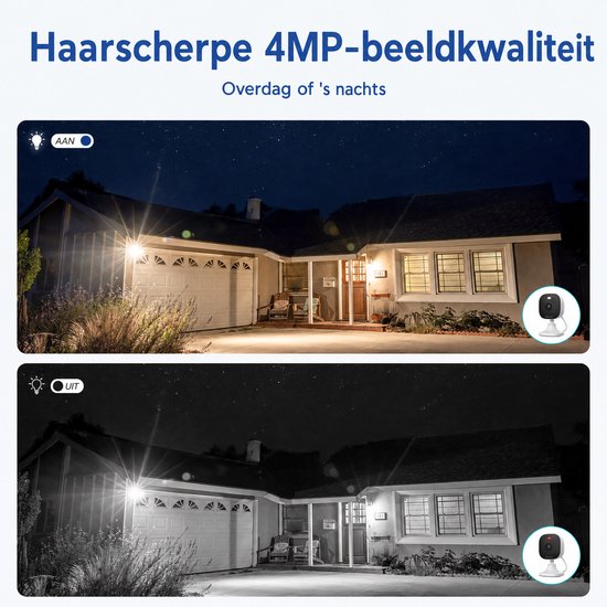 Wifi IP Bewakingscamera voor Binnen (2K-resolutie, tweeweg-audio, nachtzicht tot 10 m, tot 512 GB lokaal geheugen op TF-kaart) — afbeelding 2