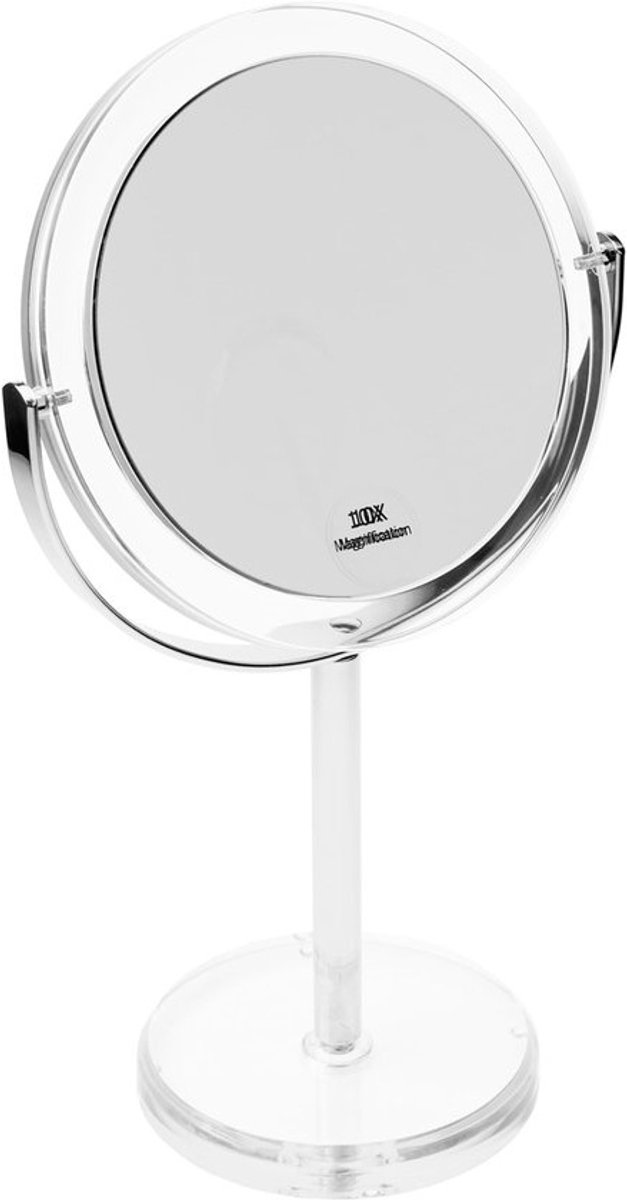 Make-up spiegel - Vergrotende spiegel - Gedetailleerd opmaken - Dubbelzijdig 10x vergrotend - Ø 16 cm - Helder