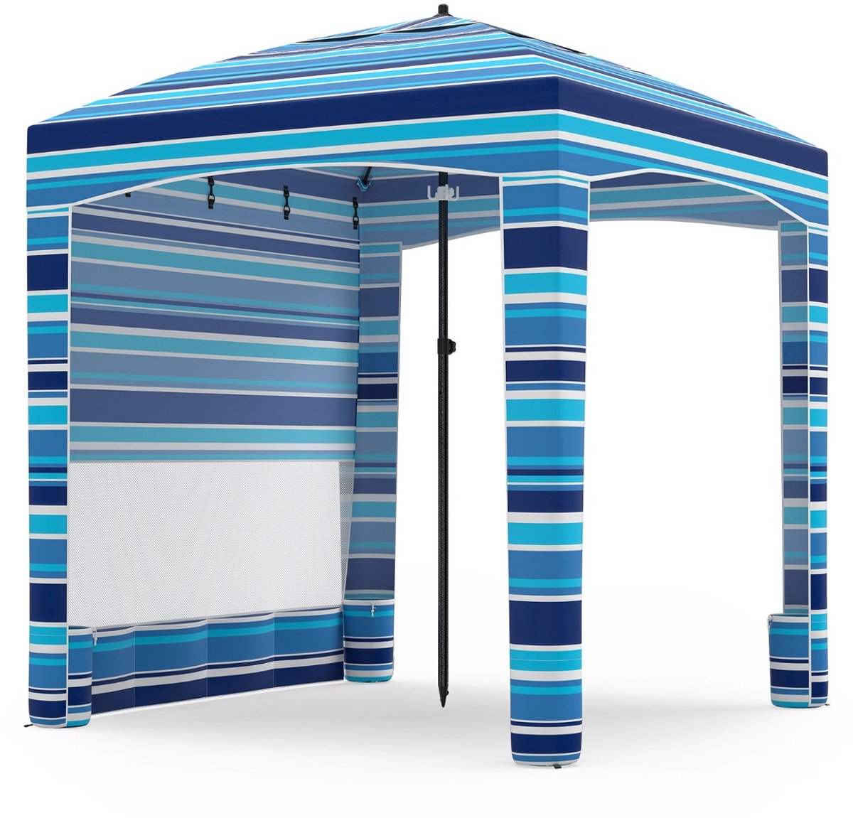 SureDeal® - Partytent - Strandtent - Zijwand Strandoverkapping - Zandzakken - Grondpennen Beach Cabana - 185x185x245 cm - Marineblauw