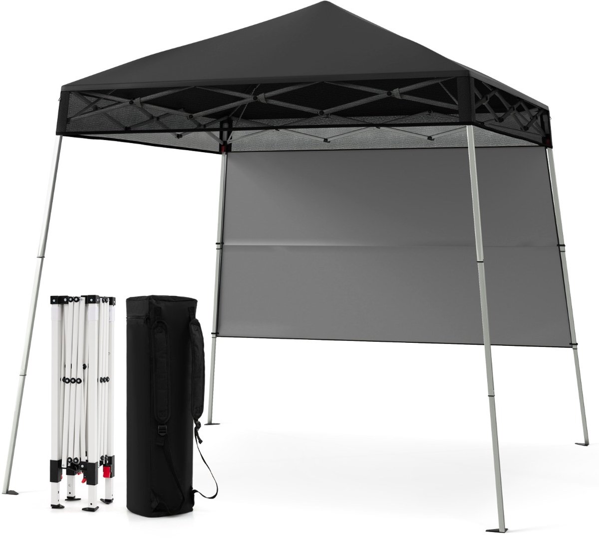 SureDeal® - Partytent - Paviljoen Pop Vouwpaviljoen - Zijwand - Grondhaak Waterdicht - Zonbescherming Zwart - 182x182x221 cm - Donkerbruin