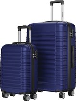 TRVLMORE Kofferset - 2 Delig - 38L Handbagage + 110L Ruimbagage - Lichtgewicht - Trolley - Reiskoffer Set - Donkerblauw