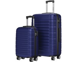 TRVLMORE Kofferset - 2 Delig - 38L Handbagage + 110L Ruimbagage - Lichtgewicht - Trolley - Reiskoffer Set - Donkerblauw