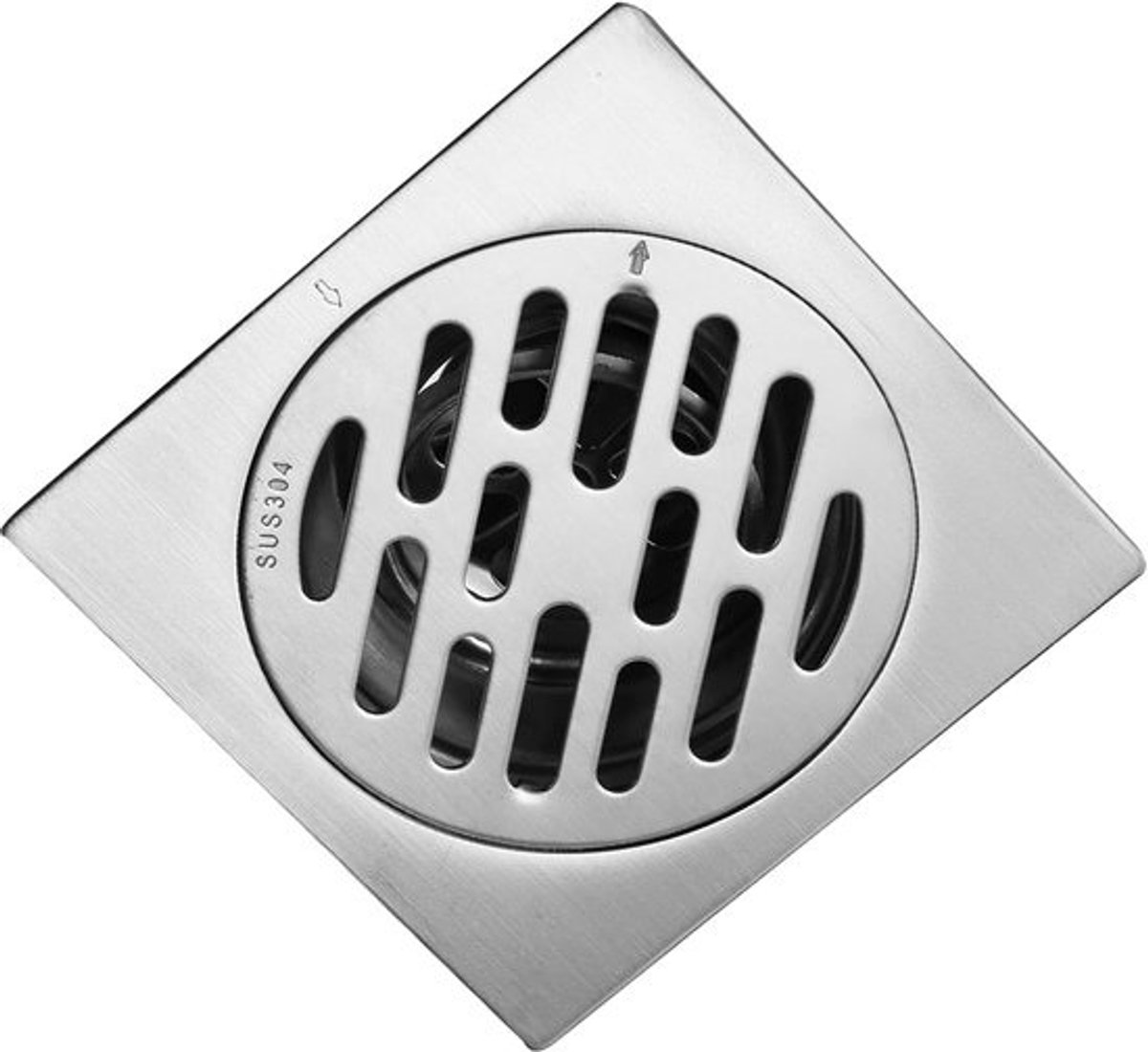 Vierkante Vloerafvoer RVS 304 - 100x100mm - Geurremmend Doucheputje voor Badkamer en Keuken