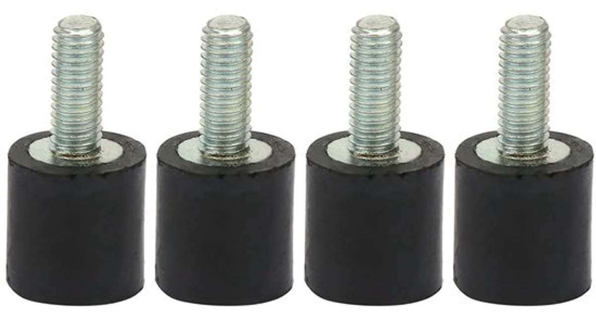 4x Trillingsdempende Rubber Bussen met Bouten - Schokdempers voor Machines en Apparatuur