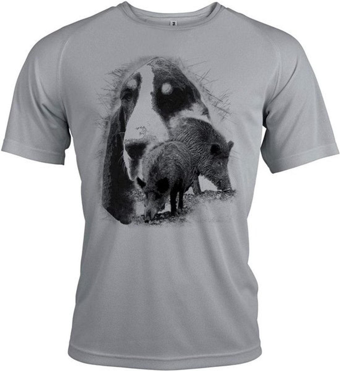T-shirt met Wildzwijn en Jagersmotivief - Personaliseerbaar