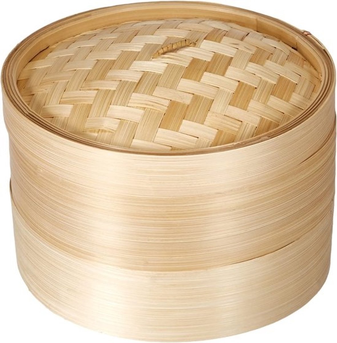 Bamboe Stoompan 22 cm - Stoommand voor Aziatische Gerechten - Natuurlijk Hout
