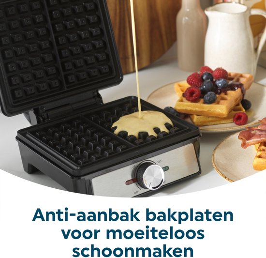 Salter Deep Fill Waffle Maker - Antiaanbaklaag - 1600W van Salter — afbeelding 4