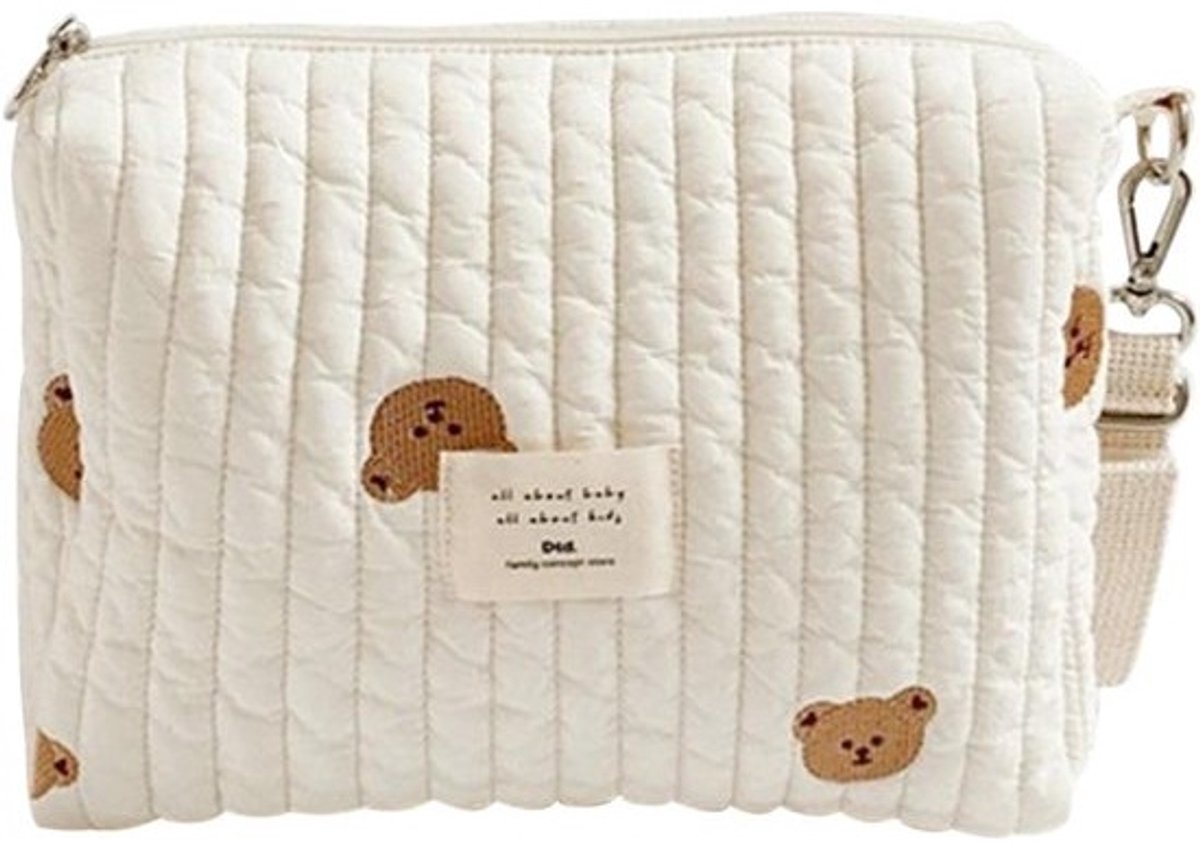 Baby Opbergtas - Mini Luiertas - Baby Verzorging - Multifunctioneel Ontwerp - 26 x 19 cm - Wit