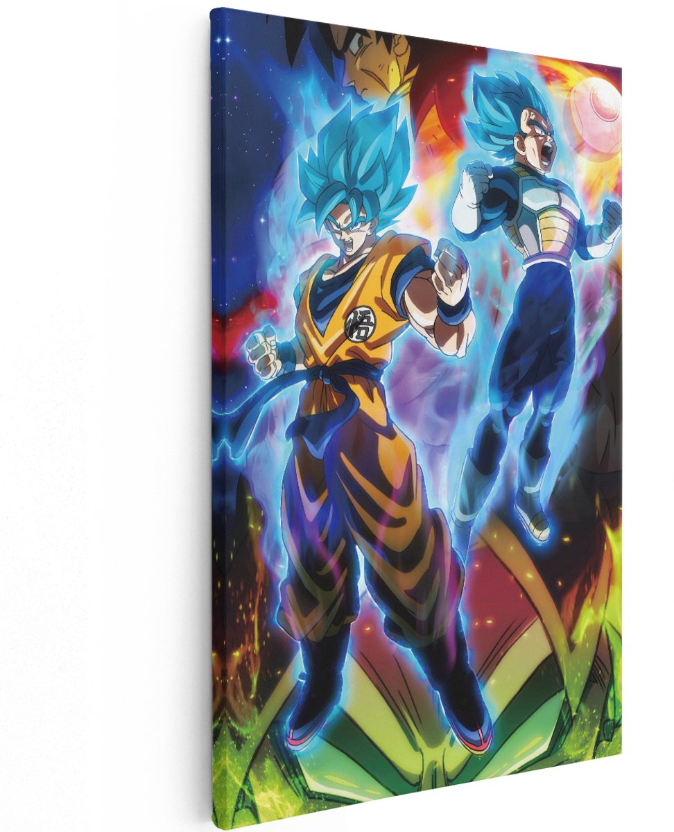 Artaza Canvas Schilderij Goku - 120x180 cm - Groot - Wanddecoratie Dragon Ball Super - Muurdecoratie Anime - Schilderijen Jongens Slaapkamer