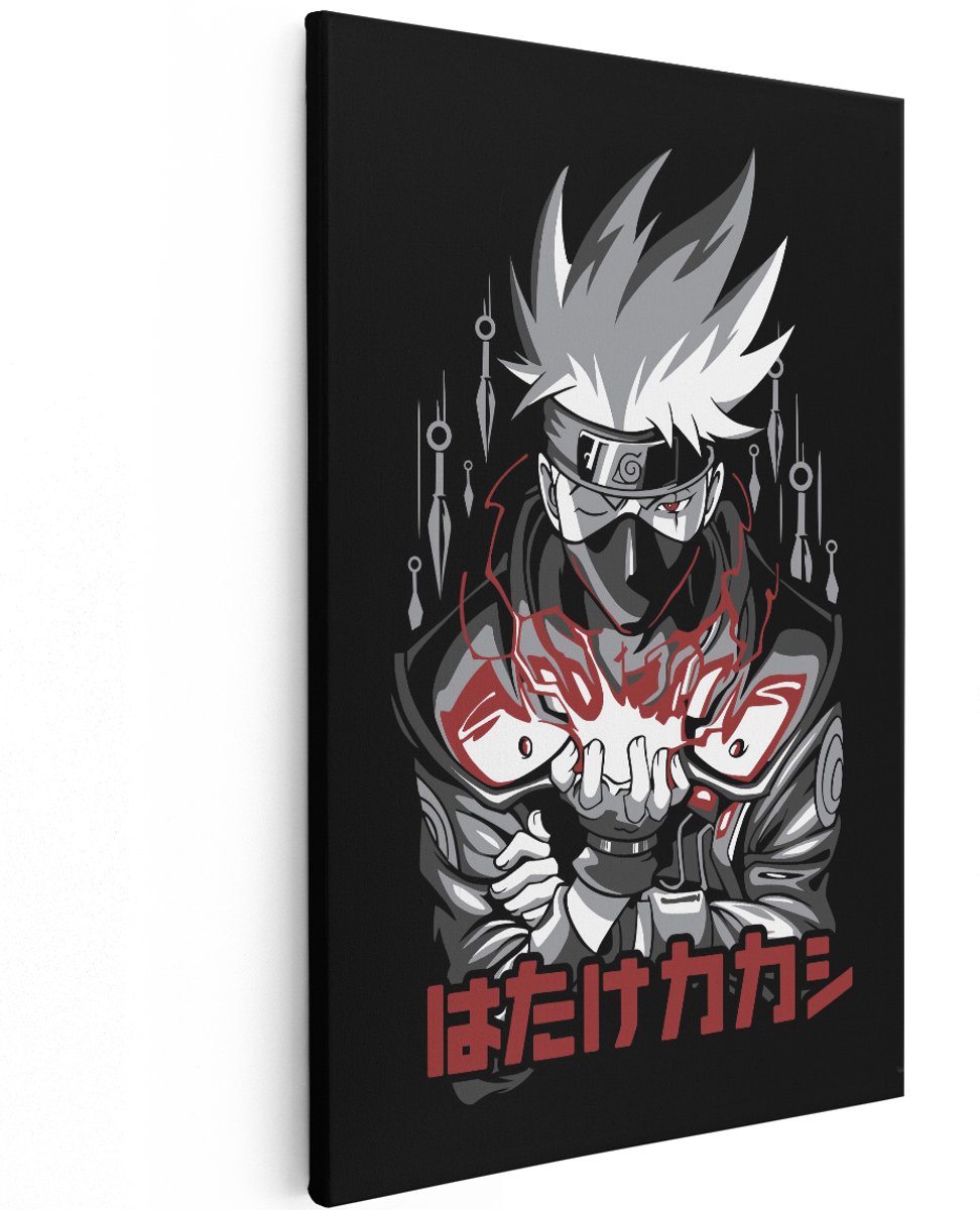 Artaza Canvas Schilderij Kakashi - 120x180 cm - Groot - Anime Wanddecoratie Naruto - Muurdecoratie Jongenskamer - Schilderijen Op Canvas Japan