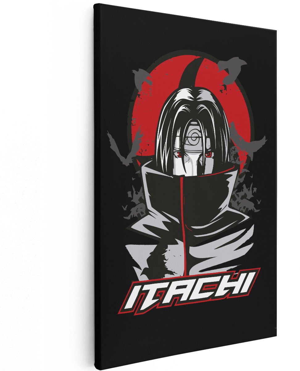 Artaza Canvas Schilderij Itachi Uchiha - 120x180 cm - Groot - Anime Wanddecoratie Naruto - Muurdecoratie Slaapkamer Jongen - Decoratie Japan