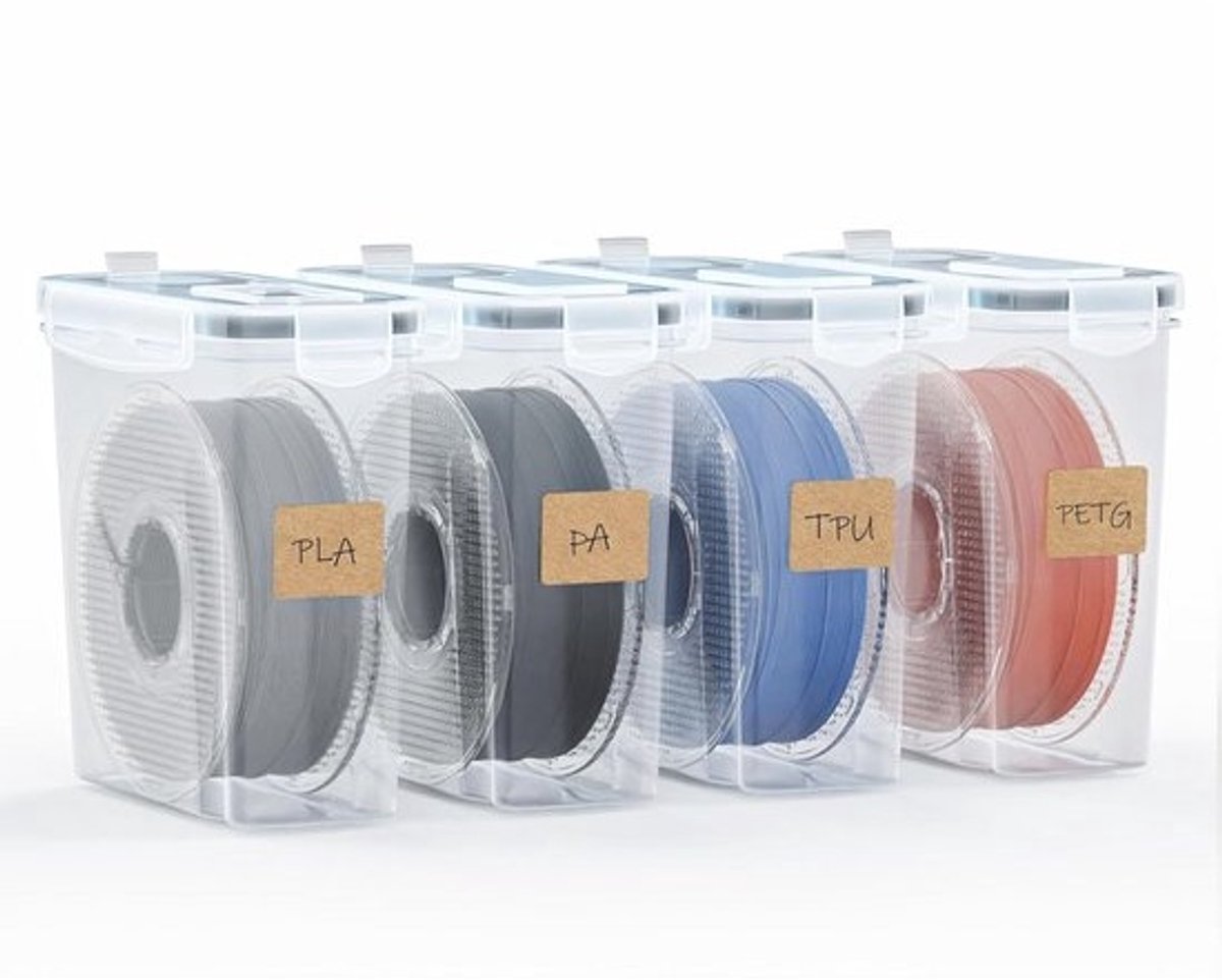 Filament opslagboxen voor 3D-printen - Set van 4 waterdichte en stofdichte containers met droogmiddel