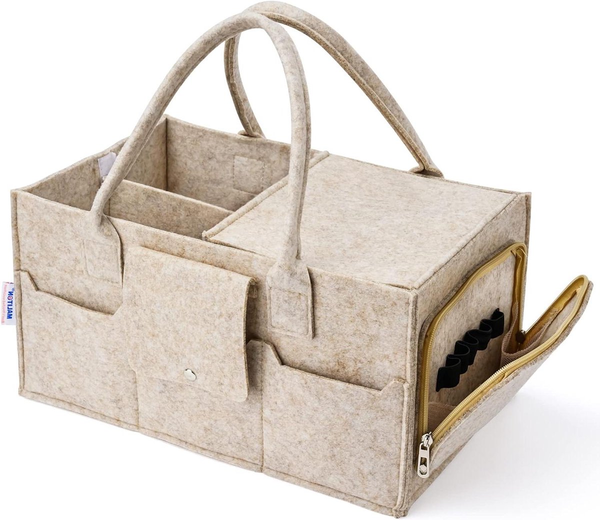 Baby Luier Organizer - Opbergbak Caddy - Babykamer Inrichten - Met Deksel - Large Formaat - Bruin