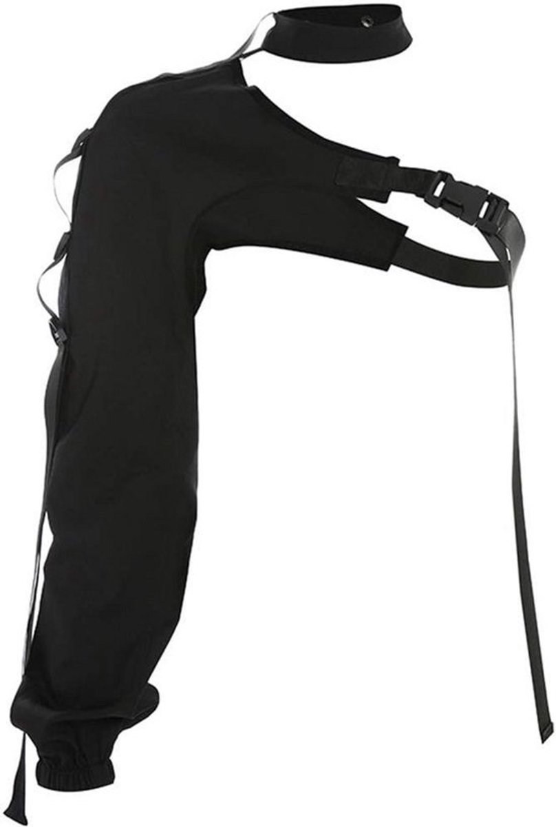 Dames Asymmetrisch Shirt met Één Schouder en Reflecterende Details
