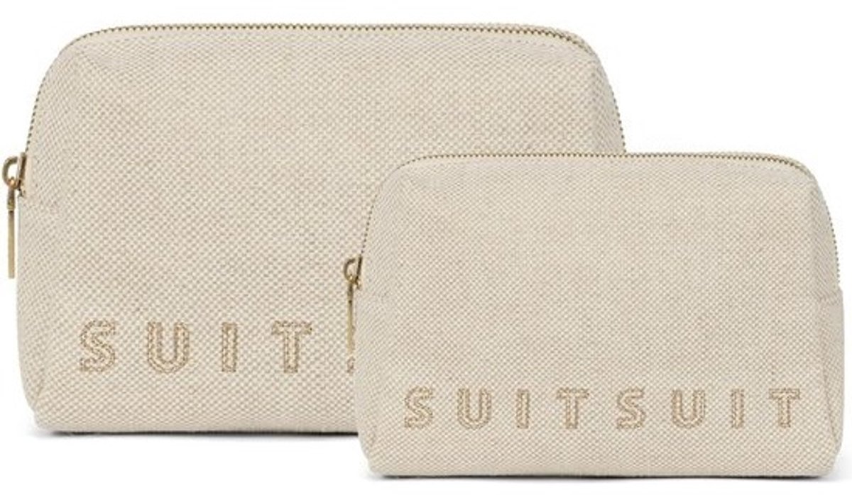 Fusion Beautyset - Katoenen Toilettas met 2 Vakken