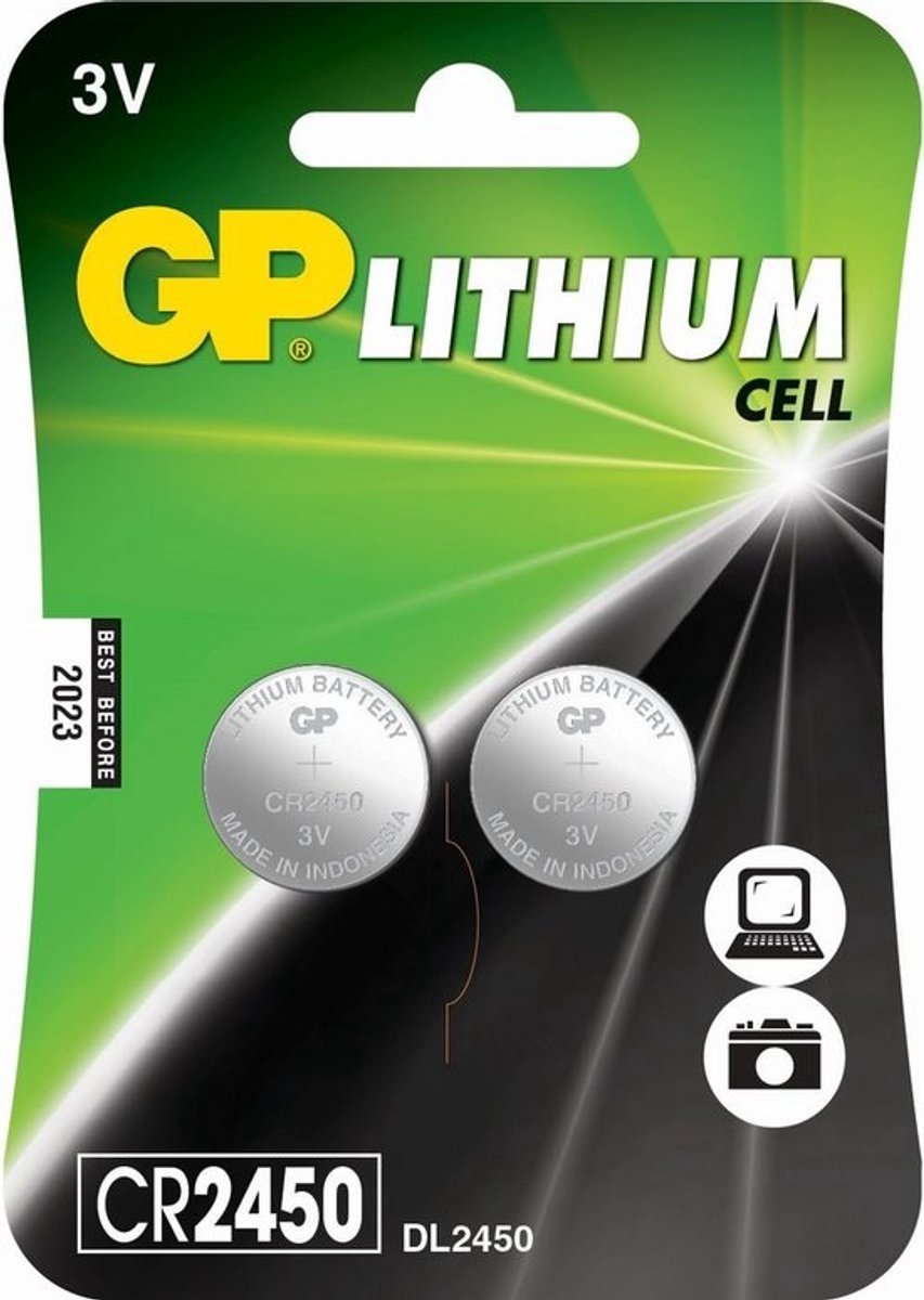 Lithium Knoopbatterij CR2450 - 3V - Verpakking van 2 Stuks