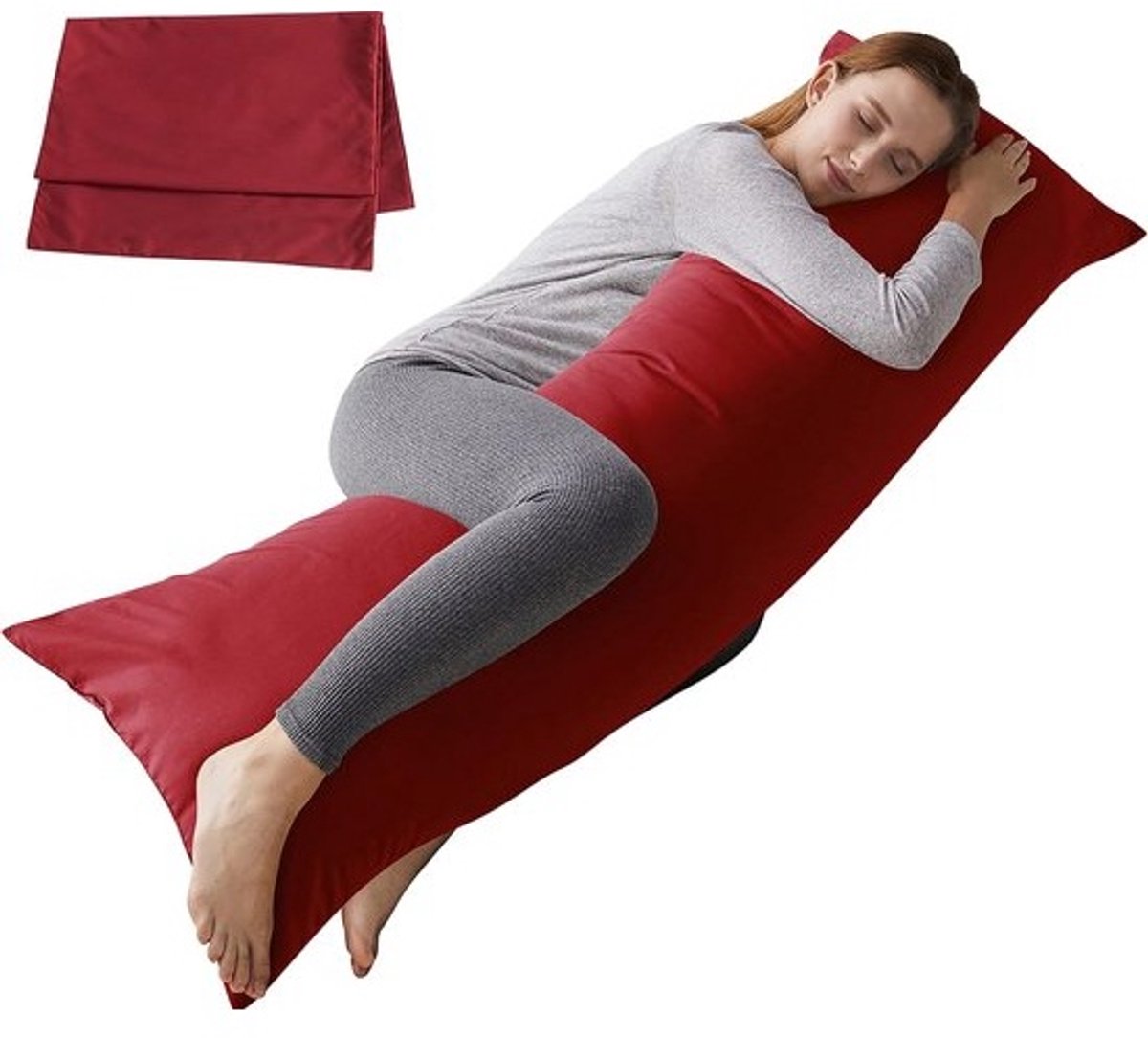 Comfortabel Lang Lichaamskussen (20x54 inch) met Afneembare Kussensloop - Zacht Ondersteunend Slaapkussen voor Volwassenen