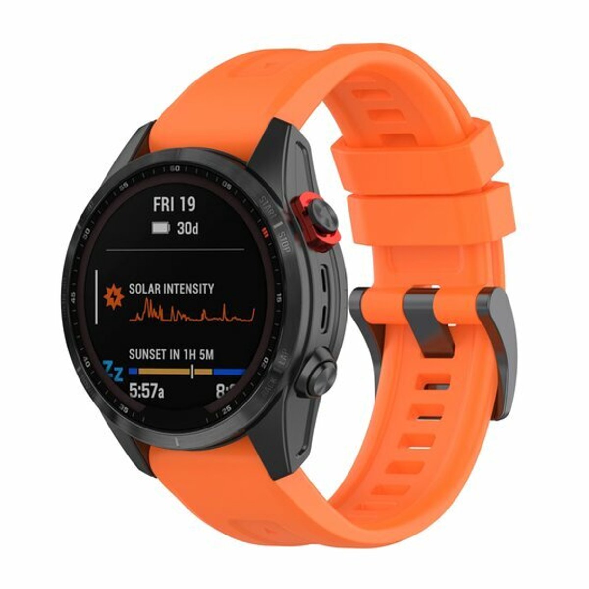 By Qubix - Geschikt voor Garmin bandje - 26mm Quickfit - Siliconen sportbandje - Oranje - Geschikt voor Garmin Fenix 9 / 9 pro - 51mm