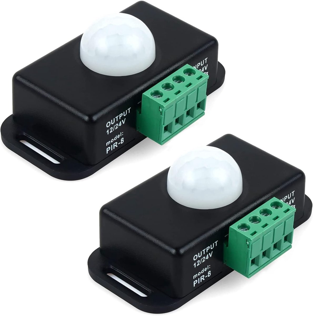 2Pc Bewegingssensor Schakelaar, 12V/24V PIR Sensor voor Flexibele LED Stripverlichting en Controller