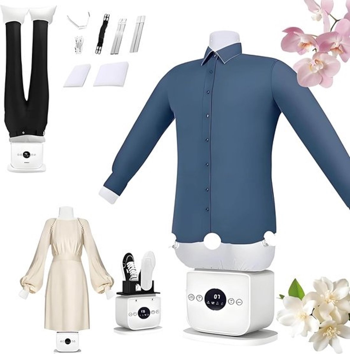Automatische Strijkijzer - Stoomkast Kleding - Snel Strijken - Handsfree Verticale Stoom - 48x147x30 cm