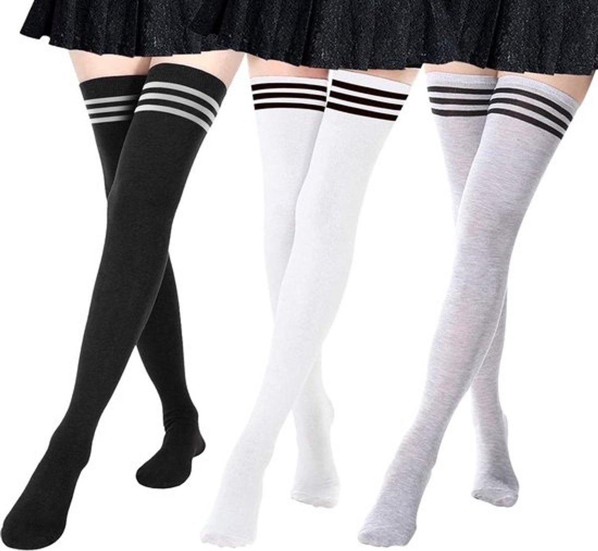 Lange Sokken Vrouwen - Overknee Sokken - Dagelijks Gebruik - Extra Lang Design - Gestreept