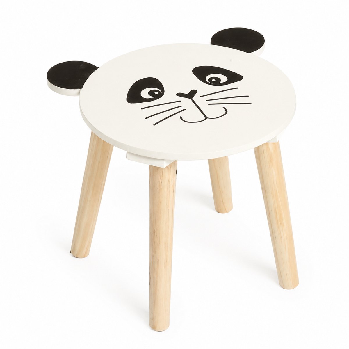 HEM houten kinderkruk panda - 28 x 27 cm - Met microvezeldoekje