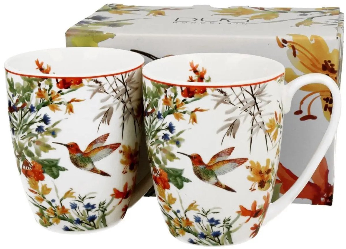 Duo Gifts Flower Linnea Mokken set van 2 - 360ml - cadeauset