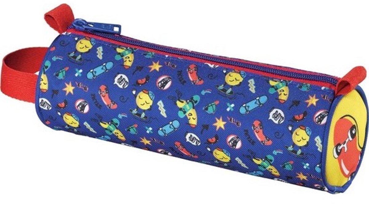 Stevige etui met skate motieven voor schoolbenodigdheden
