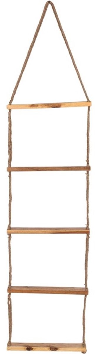 Hangladder jute 5 sporten 175 cm - decoratieve touwladder voor binnen en buiten
