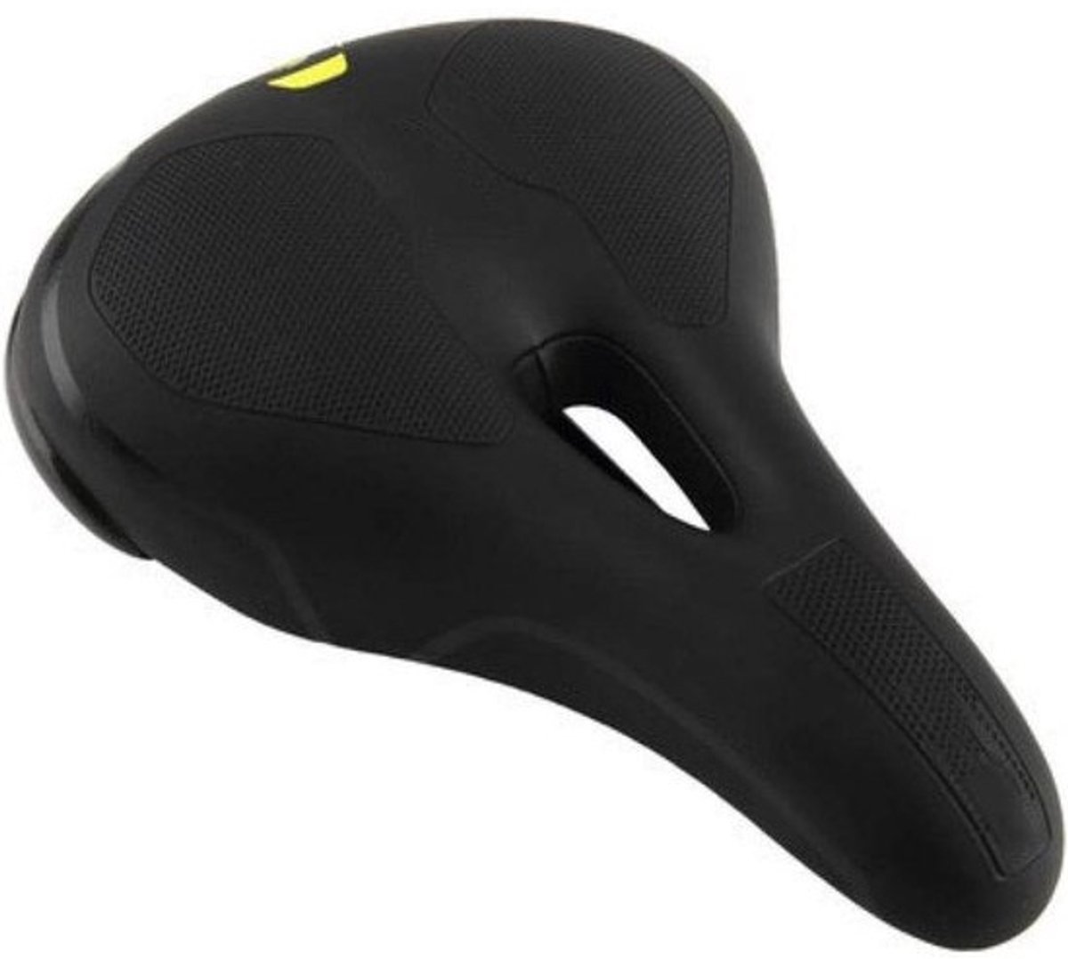Fietszadel Breed Kussen - Comfort Zadel Fiets - Comfortabel Fietsen - Traagschuim Vulling - 285mm x 137mm - Zwart