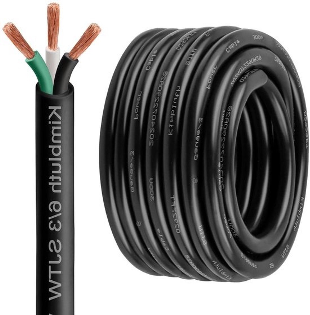 Stroomkabel Buiten - Elektrische Kabel - Krachtige Apparaten - Zuiver Koper - 6 AWG 3 meter - Zwart