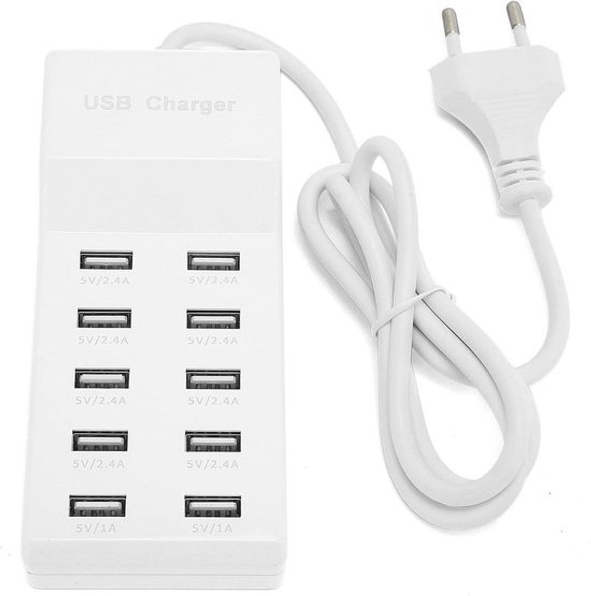 10-poorts USB laadstation snel opladen automatische detectie voor meerdere apparaten veiligheid gegarandeerd