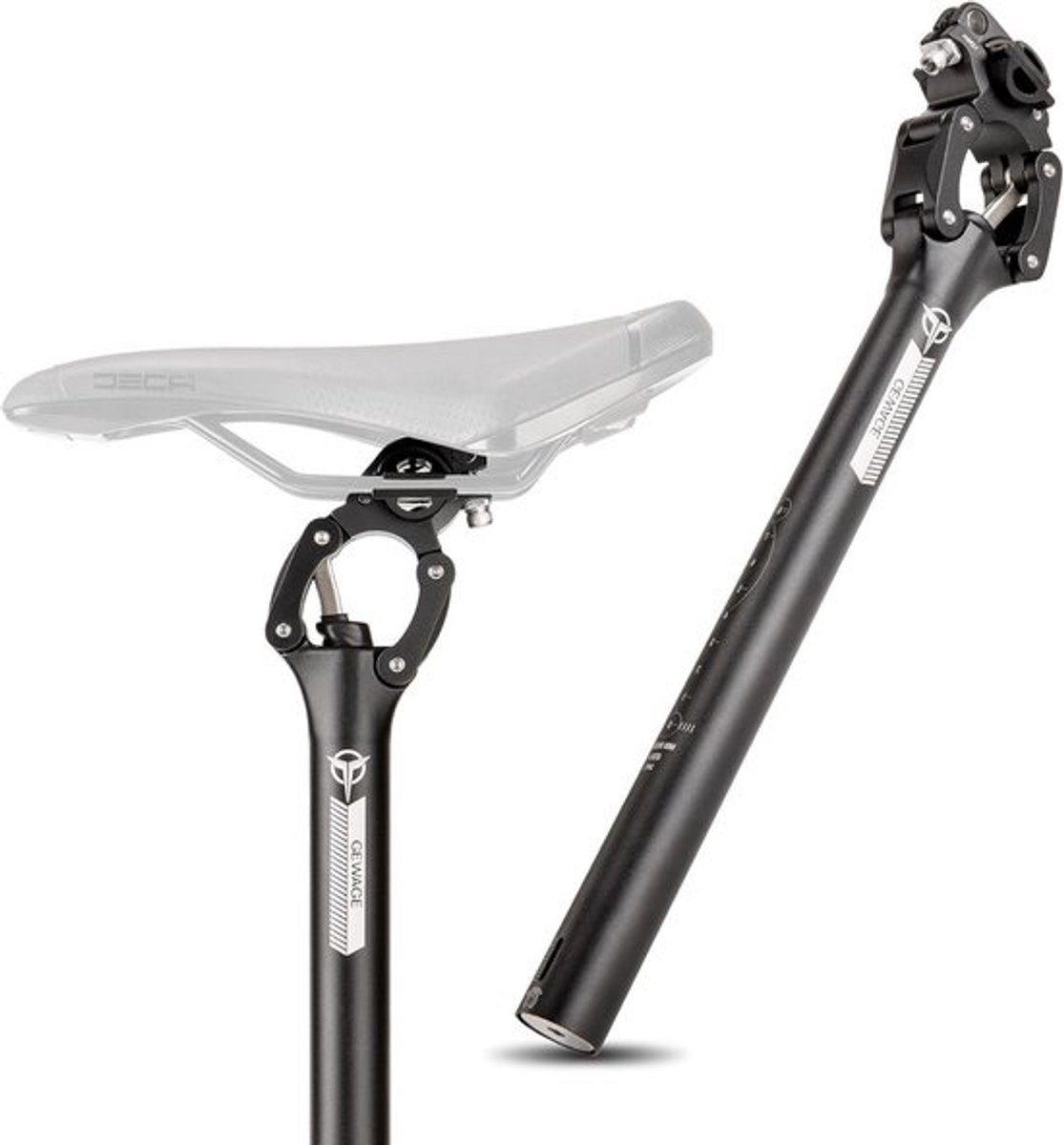 Verstelbare Aluminium Zadelpen met Veerbelasting - 350 mm, Compatibel met 27,2/30,9/31,6 mm voor MTB en Trekking