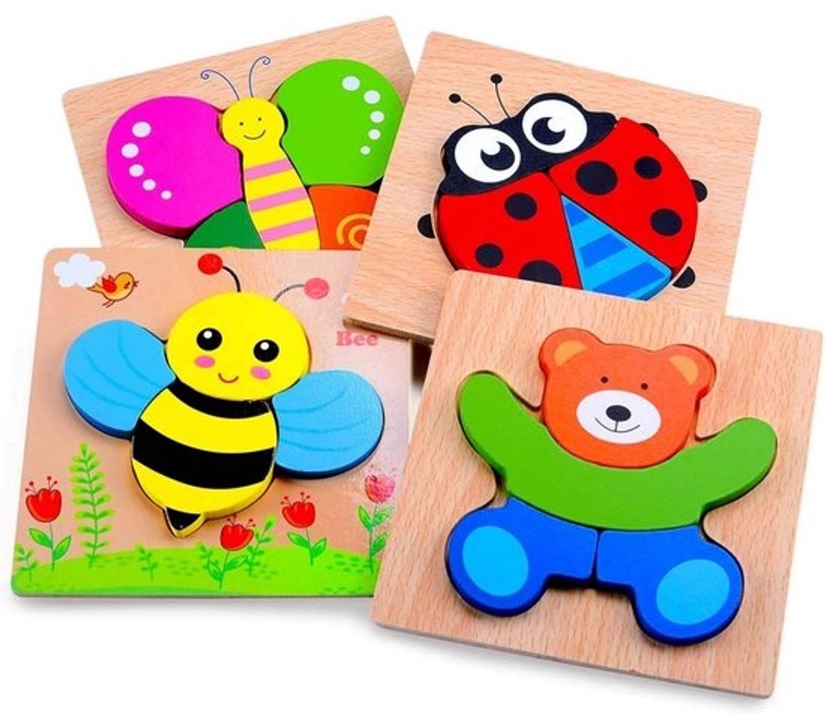 Houten Dier Jigsaw Puzzels voor Peuters - Educatief Speelgoed voor 1-3 Jaar Oud