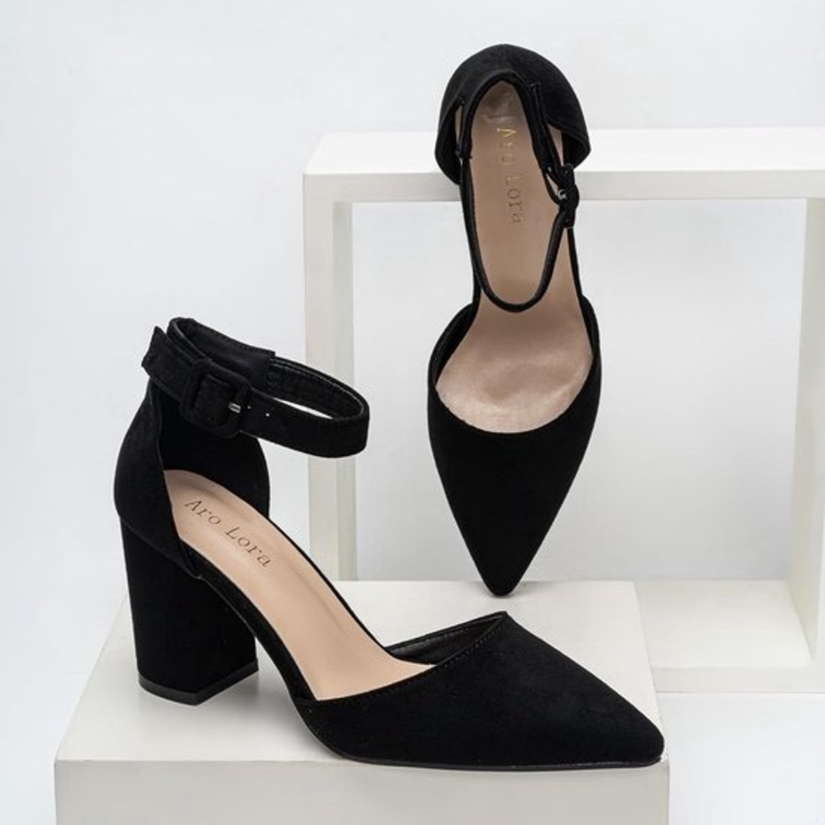 Comfortabele Strappy Pumps met Dikke Hakken en Slingback voor Dames