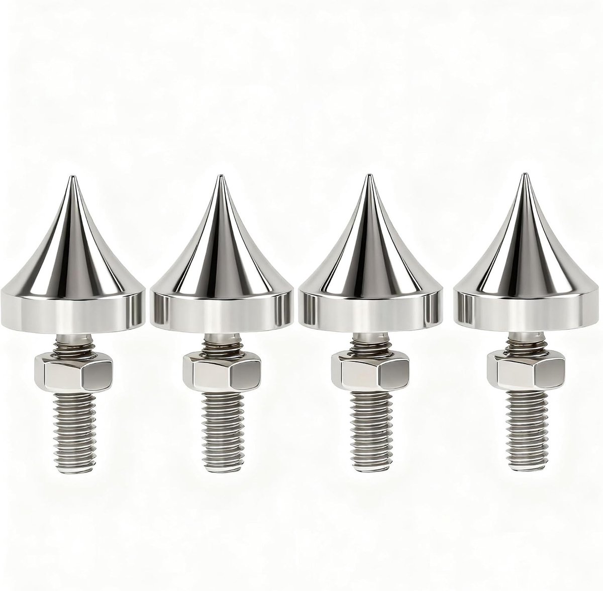 4 Stuks Speaker Spikes M6/M8/M10/M12 van RVS voor HiFi Geluidsisolatie en Resonantiebeheersing voor Versterkers en CD/DVD Spelers