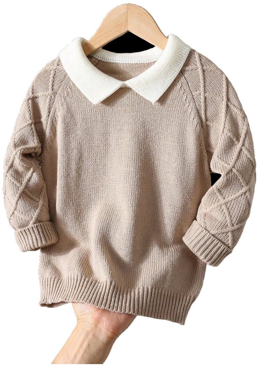 Currero Sweater Jongens Sweaters Sweatshirt Hoodie Warme Trui Pullover Jumper Crewneck Vest 6 Jaar Beige