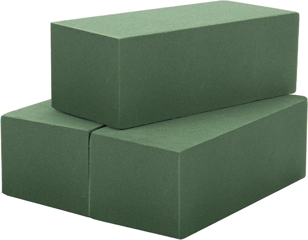 Bloemensteekschuim - Steekschuim - Bloemstukken Maken - Nat Steekschuim - 20 x 9 x 6 cm - Groen