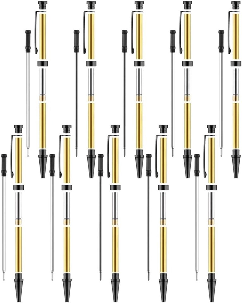 10-delige stiftset met navulverpakking, slimline draaistiften en draaibank accessoires, zwart en veelzijdig voor creatief gebruik