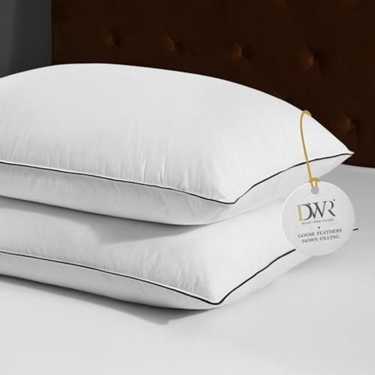 Donskussen Set van 2 - 50 x 75 cm, Luxe Veren Kussen met 3 Compartimenten, Zacht en Ondersteunend, 100% Biologisch Katoen