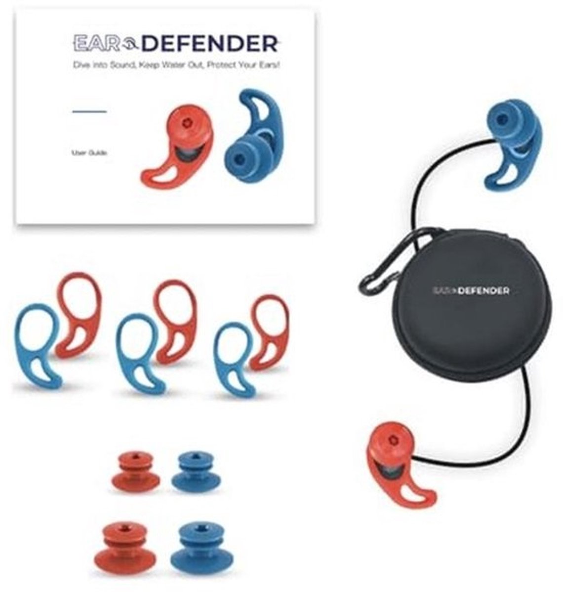 EAR DEFENDER Oordopjes voor zwemmen en surfen – voor mannen en volwassenen – zwembadbescherming – zwemoordopjes – surf ears plugs