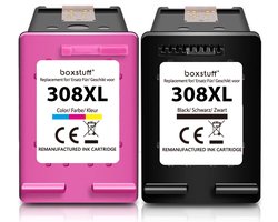 Boxstuff Inkt geschikt voor 308 XL - (7FP22UE / 7FP21UE) Compatibel met HP 308 / 308XL - Pack Kleur en Zwart
