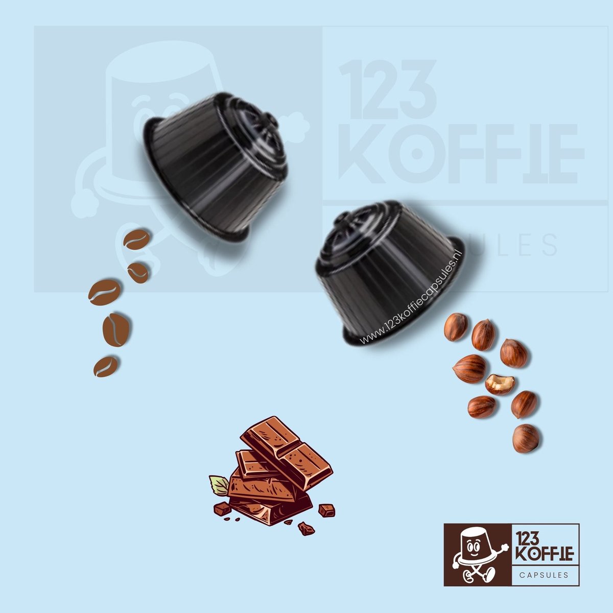 Hazelnoot koffie capsules A Modo Mio 16 stuks Sandemetrio Nocciolino