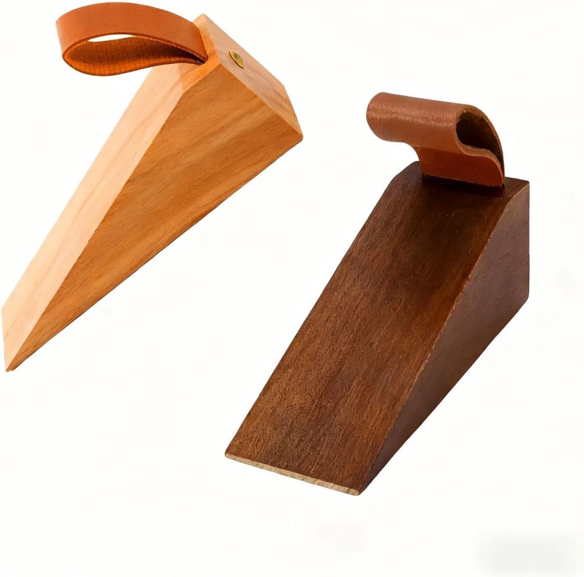 Houten wiggen van 2 stuks, antislip beuken en zwart walnoot, geluiddempend en schokbestendig voor deuren met kieren van 5-30 mm, ideaal voor woning en kantoor